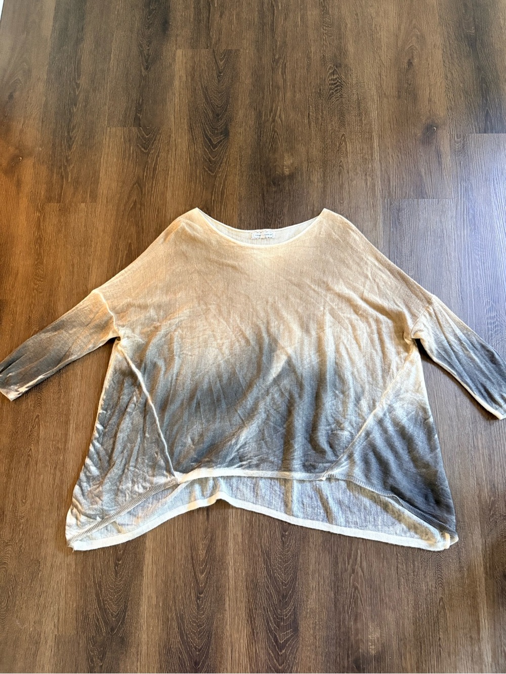 Tempo Paris Silk Blend Ombre Tie Dye V-Neck Knit Sweater S/M Italy Boho Chic